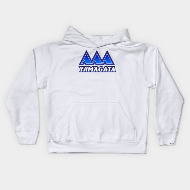 Yamagata Prefecture Japanese Symbol Kids Hoodie by PsychicCat